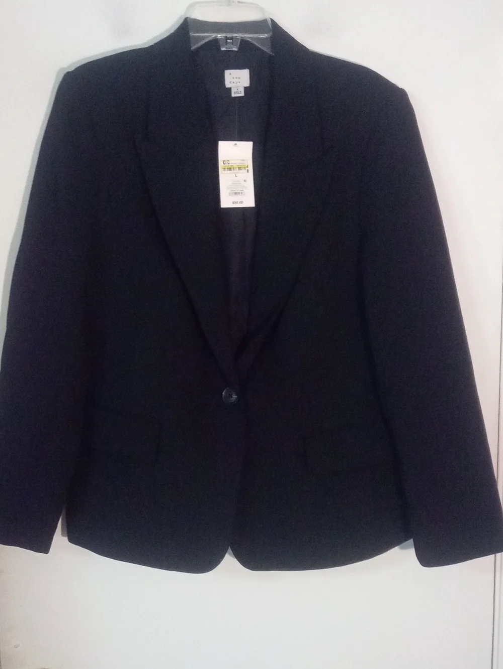 * A New Day Black Single-Button Blazer Large NWT $50